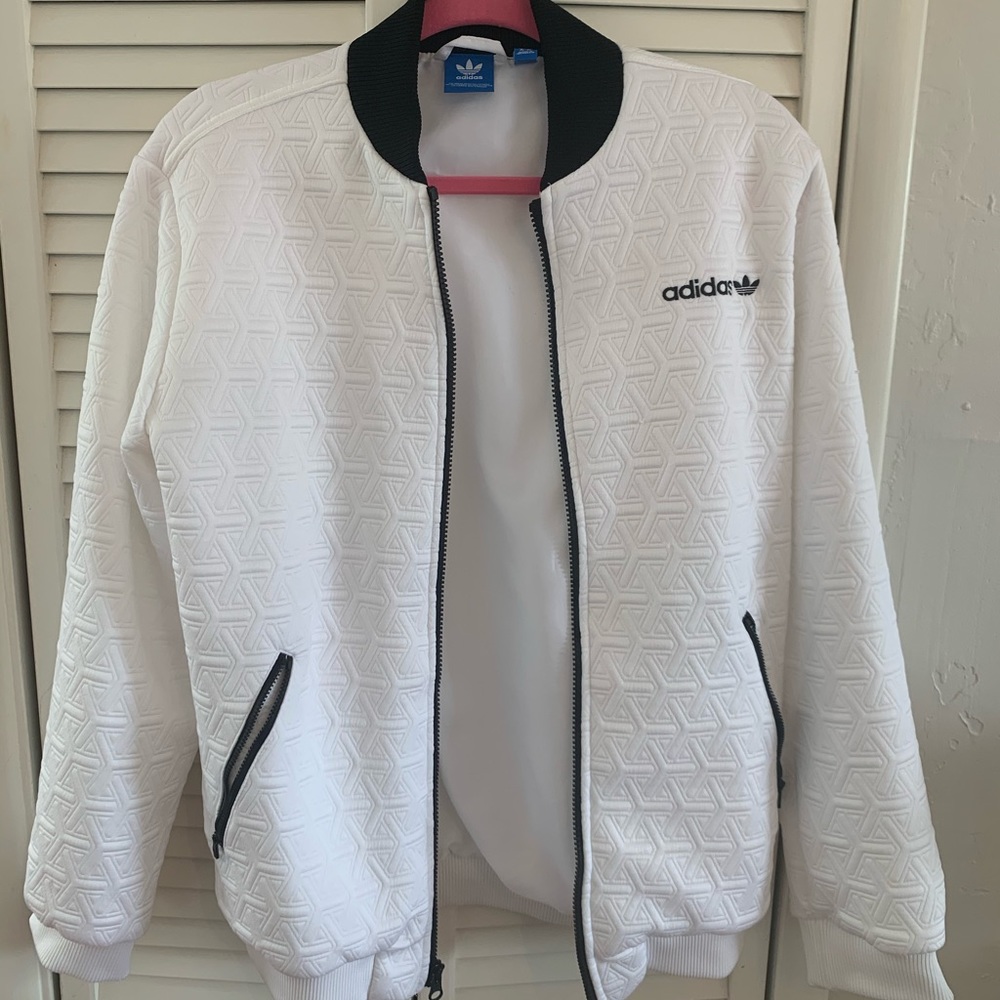 ADIDAS WHITE W/BLACK DETAILS JACKET
